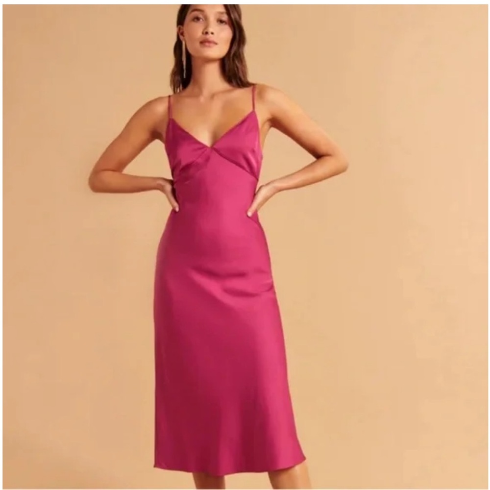 Abercrombie & Fitch Fuchsia Midi Dress